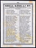 cca 1930 Shell reklámplakát. Litográfia. 23x30 cm