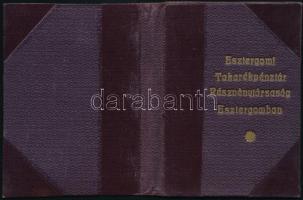 1913 Esztergom, Bőrbevonatos igazolójegy-könyvecske az Esztergomi Takarékpénztár Részvénytársaság ma...