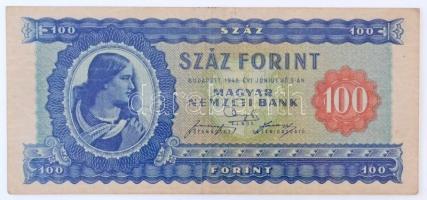 1946. 100Ft T:III Hungary 1946. 100 Forint C:F Adamo F26