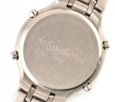 Yves Saint Laurent alarm chronograph férfi kvarc óra. Működő, jó állapotban, elemmel, fém szíjjal d:...