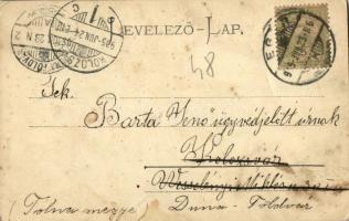 1905 Eger, Ciszterci rendház és templom. Montázs előkelő urakkal és hölgyekkel. Kiadja Károly Gyula ...