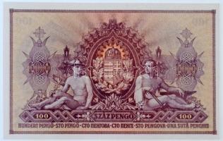 1943. 100P "Szálasi-kiadás" kiadatlan, sor- és sorozatszám nélkül, ívből kivágva T:I-
Hun...