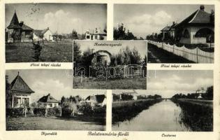 1936 Balatonmáriafürdő, Pécsi telepi részlet, Asztalos és Kincsem nyaraló, csatorna, villák