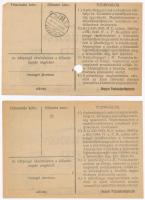 1946. 10.000AP nem kamatozó Pénztárjegy, "Másra Át Nem Ruházható" (2x) egyik lyukasztással...