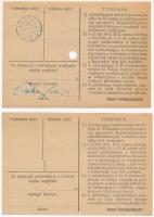 1946. 100.000AP nem kamatozó Pénztárjegy, "Másra Át Nem Ruházható" (2x) egyik lyukasztássa...