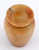 Alabástrom mini váza, apró karcolásokkal, m: 10 cm