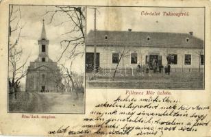 1905 Taksony, Római katolikus templom, Fillencz Mór üzlete és saját kiadása (fa)