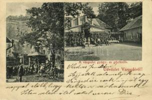 1901 Várgede, Hodejov; Gyógy- és gőzfürdő, kút, vonat a háttérben / spa, well, train in the background + "FÜLEK-MISKOLC 41. SZ" mozgóposta