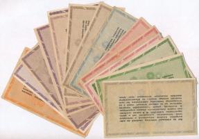 1946. 18db-os vegyes magyar adópengő bankjegy tétel, közte fordított címeres is T:II,III,III-