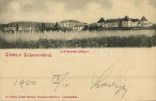 1900 Csíkszereda, Miercurea Ciuc; látkép, Mikó vár. Szvoboda József kiadása, Excelsior felvétele / castle