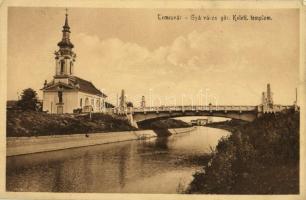 Temesvár, Timisoara; Gyárváros, görögkeleti templom, híd / Fabrica, Greek Orthodox church, bridge + "K.u.K. Festungsart. Reg. No. 6. 24 cm. Morserbatterie No. 7." (EK)