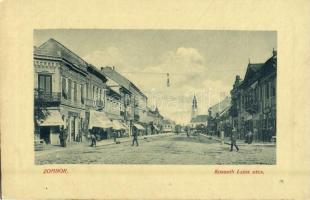 Zombor, Sombor; Kossuth Lajos utca, Falcione Gyula üzlete. W.L. Bp. 3737. / street, shops