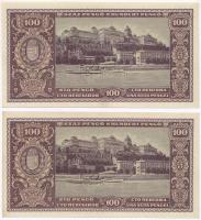 1945. 100P (2x) sorszámkövetők, nyomdai papírránc T:I