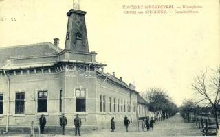 1910 Szeghegy, Sekic, Lovcenac; Községháza. W.L. Bp. 621. Kiadja Becker Dávid & Co. / Gemeindehaus / town hall