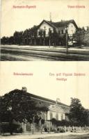 1907 Budapest XVII. Rákoskeresztúr, Keresztúr-nyaraló vasútállomás, Özv. Gróf Vigyázó Sándorné kastély (EB)
