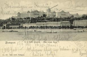 1905 Budapest I. Az új királyi várpalota, gőzhajók. Ganz Antal No. 120.