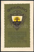 1925 Díszes meghívó az Ébredő Magyarok Egyesülete rákoscsabai szervezete zászlószentelésére, programjában Gömbös Gyula és Bajcsy-Zsilinszky Endre beszédével, szép állapotban, 4p