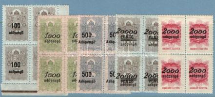 1946. 20db AP okmánybélyeg négyestömbökben, bankjegyként is használták!