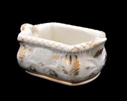 Zsolnay fűszertartó, kézzel festett, kopott, jelzett, 9×5 cm