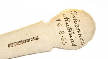 Ezüst(Ag) keresztelő kanál, jelzett, h: 14,5 cm, nettó: 27,6 g