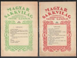 1945-1948 Magyar Sakkvilág 5 száma, 1945. szept-dec., 1946 február, november, 1948 május, szeptember