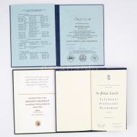 cca 1990-2010 Állatorvosi aranydiploma, habilitációs oklevél, tiszteletbeli doktori oklevél, Profess...