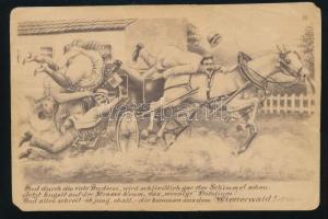 cca 1900 Ein Sonntag in Wienerwald. Pornográf képsorozat 9 db képeslap méretű kártya 14x9,5 cm / Por...