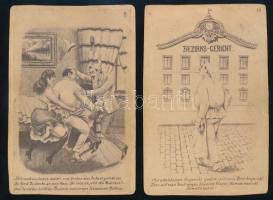 cca 1900 Kunz molnárné bizonyossága. Pornográf képsorozat 9 db képeslap méretű kártya  + magyar ford...