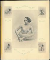 cca 1920 La Beauté Album XI. 17 db erotikus fotót tartalmazó album kísérőszöveggel. Márványozott pap...