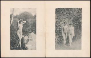 cca 1900 Etude artistique. 16 db akt felvételt tartalmazó album zsinórfűzött papírkötésben.  Set of ...