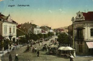 Ungvár, Uzshorod, Uzhhorod, Uzhorod; Széchenyi tér, piac. Brody Mór kiadása / market, square (EK)