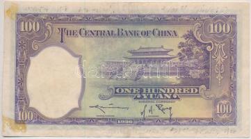 Kína 1936. 100Y T:III ragasztónyom
China 1936. 100 Yüan C:F gluemark
Krause 220.a