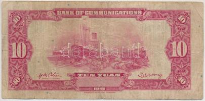 Kína / Bank of Communications 1941. 10Y T:III
China / Bank of Communications 1941. 10 Yüan C:F
Kra...