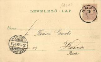 1899 Brád, vasútállomás, sodronypálya és strandfürdő. Ábrahám I. kiadása / railway station, spa, wir...