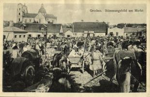 Grodno, Hrodna, Horadnya, Garten; Stimmungsbild am Markt / market, vendors (Rb)