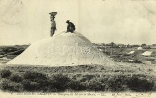 1913 Guérande, Les Marais Salants, Transport du Sel sur le Mulon / salt marsh