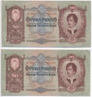 1932. 50P (2x) sorszámkövetők T:II Adamo P14