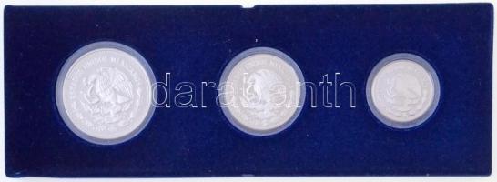 Mexikó 1986. 25P Ag + 50P Ag + 100P Ag "Labdarúgó Világbajnokság 1986" eredeti, sérült dís...