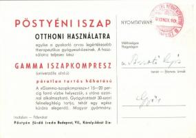 1937 Pöstyén-fürdő, Kúpele Piestany; gyógykezelés Gamma-Kompressel, iszapkompressz. reklámlap / heal...
