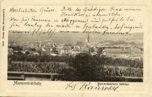 1905 Marosvásárhely, Targu Mures; látkép, Református templom. Kiadja Révész Béla / general view, Calvinist church (EK)