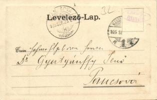 1905 Marosvásárhely, Targu Mures; látkép, Református templom. Kiadja Révész Béla / general view, Cal...