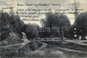 1906 Lőcse, Leutschau, Levoca; Városkerti-híd / park wooden bridge