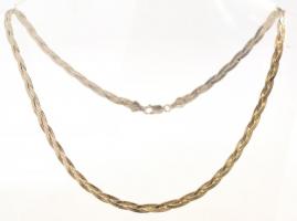 Ezüst(Ag) háromszálas fonott nyaklánc, jelzett, h: 45 cm, nettó: 7,4 g