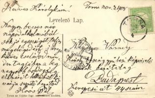 1908 Torna, Abaúj-Torna, Turnau, Turna nad Bodvou; Katolikus templom és vár. Koós Pál földbirtokos l...