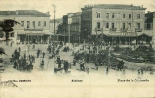 1908 Athens, Athenes, Athína; Place de la Concorde / square, Annex to Pangeion Hotel, Café Zacharatos