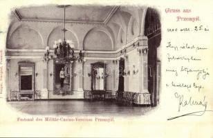 1900 Przemysl, Festsaal des Militär-Casino-Vereines / Ballroom of the K.u.K. Military Casino Club, interior with Franz Josephs portrait. J. Berger Fotograf (fl)