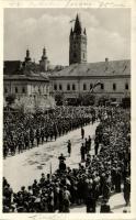 1940 Nagybánya, Baia Mare; bevonulás, Frankovits üzlete / entry of the Hungarian troops, shop + 1940 Nagybánya visszatért So. Stpl