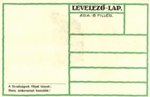 Cserkész művészlap. A fáradtságnak fittyet hányok: Diana sósborszeszt használok!  / Ungarische Werks...