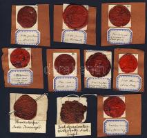 27db régi címeres viaszpecsét leírással