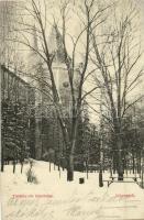 1917 Késmárk, Kezmarok; Thököly vár kápolnája télen. Schmidt R. C. kiadása / Thököly castles chapel in winter (r)